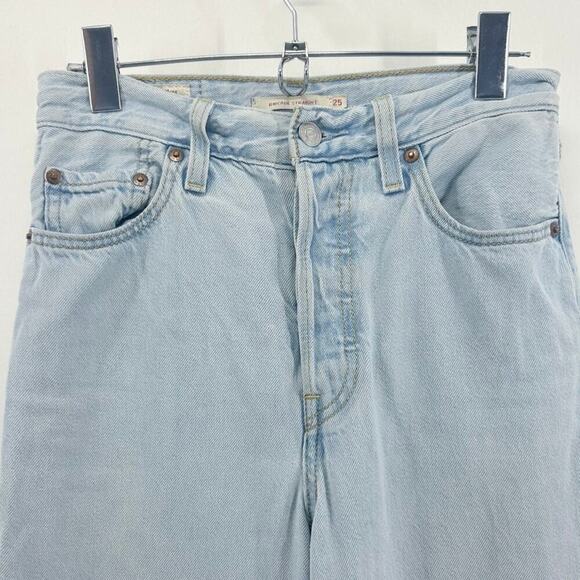 Levi’s Ribcage Straight Ankle High Rise Jeans Bernal Love Size 25 - Picture 5 of 9